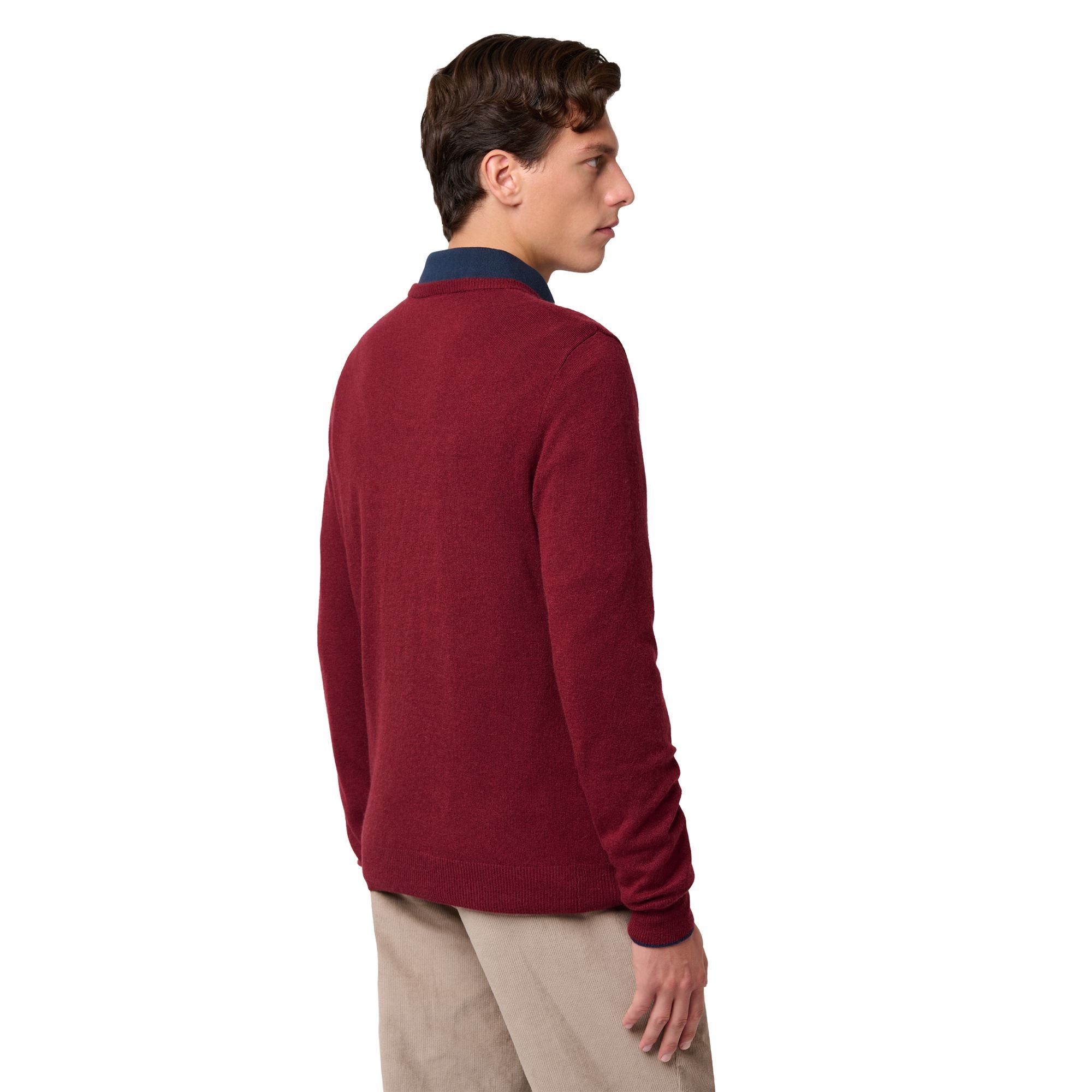 GRAVER - KNITWEAR - Pull Over - Man - RED POMEGRANATE-BLUE IRIS - Image 4