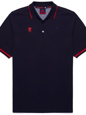 HERVE GENOA - Polo Shirts - Polo - Man - BLUE MARINE-RED BLAZE
