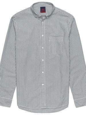 IDALGO - SHIRTS - Button Down - Man - WHITE-GREEN STRIPE