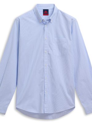 IDALGO - SHIRTS - Button Down - Man - WHITE-AZURE STRIPE