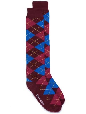 ARGY - Socks - Knee High Sock - Man - RED DK-ROYAL-DAHLIA