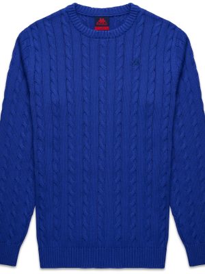 CABLES - KNITWEAR - Pull  Over - Man - BLUE SURF