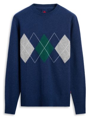AVALON - KNITWEAR - Pull  Over - Man - BLUE IRIS-GREY FROST-GREEN JUNE-WHITE NATURAL