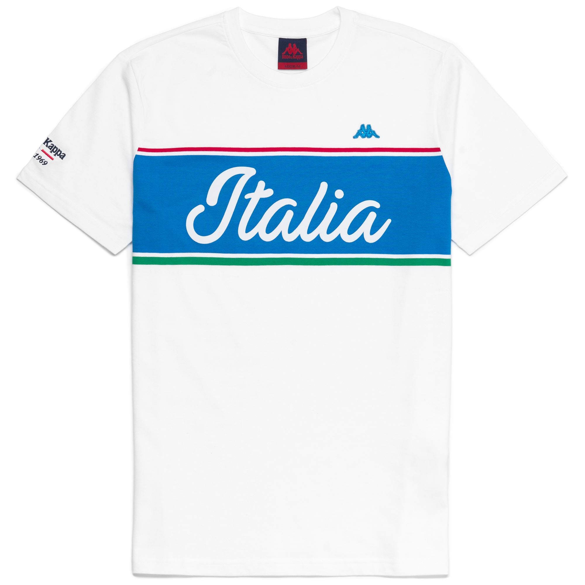 EROI TEE ITALIA STRIPED - T-ShirtsTop - T-Shirt - Man - WHITE-BLUE BRILLIANT-RED TANGO-GREEN