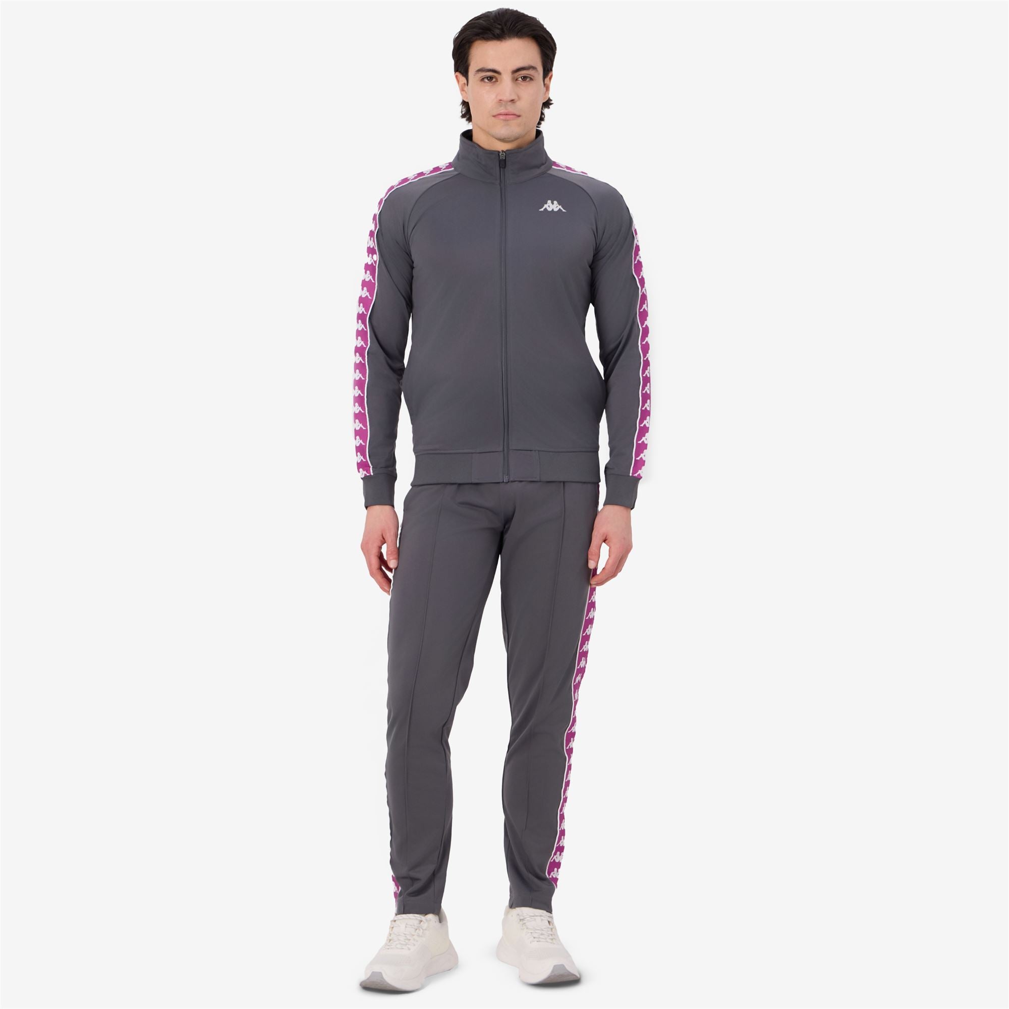 222 BANDA DUEDUEDUE SLIM - Sport Suits - TRACKSUIT - Man - GREY CHARCOAL-FUCHSIA ORCHID-WHITE - Image 4
