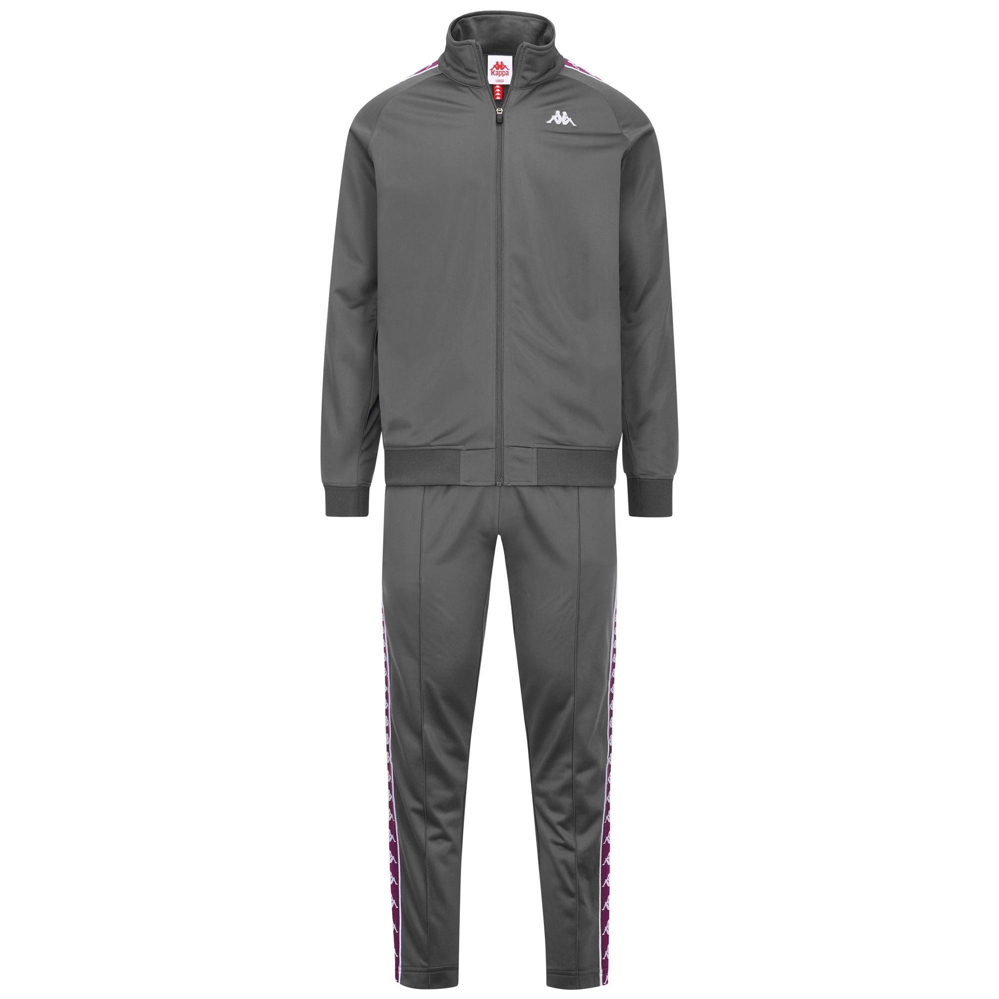 222 BANDA DUEDUEDUE SLIM - Sport Suits - TRACKSUIT - Man - GREY CHARCOAL-FUCHSIA ORCHID-WHITE