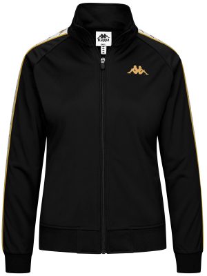 222 BANDA    WANNISTON SLIM - Fleece - Jacket - Woman - BLACK-YELLOW GOLD RICH-WHITE