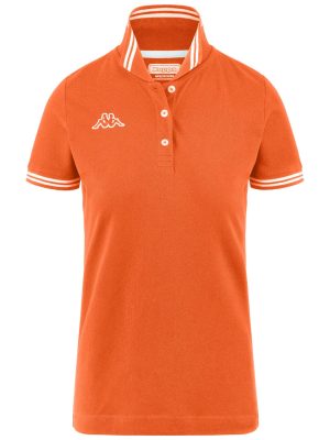 LOGO   MALTAX WSS SLIM - Polo Shirts - Polo - Woman - ORANGE CAMELIA-WHITE-BEIGE CEMENT