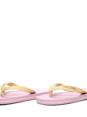 LOGO MOKER KID - Flip-Flops - Thongs - Kid unisex - VIOLET-YELLOW LT