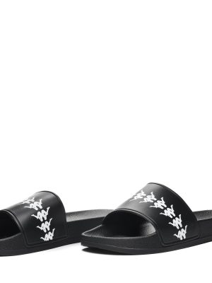 222 BANDA ADAM 4 - Flip-Flops - Stripe - Unisex - BLACK-WHITE
