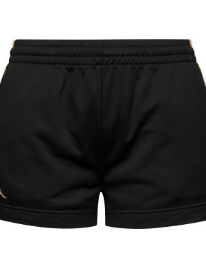222 BANDA    LADYTREAD - Shorts - Sport  Shorts - Woman - BLACK-YELLOW GOLD RICH-WHITE
