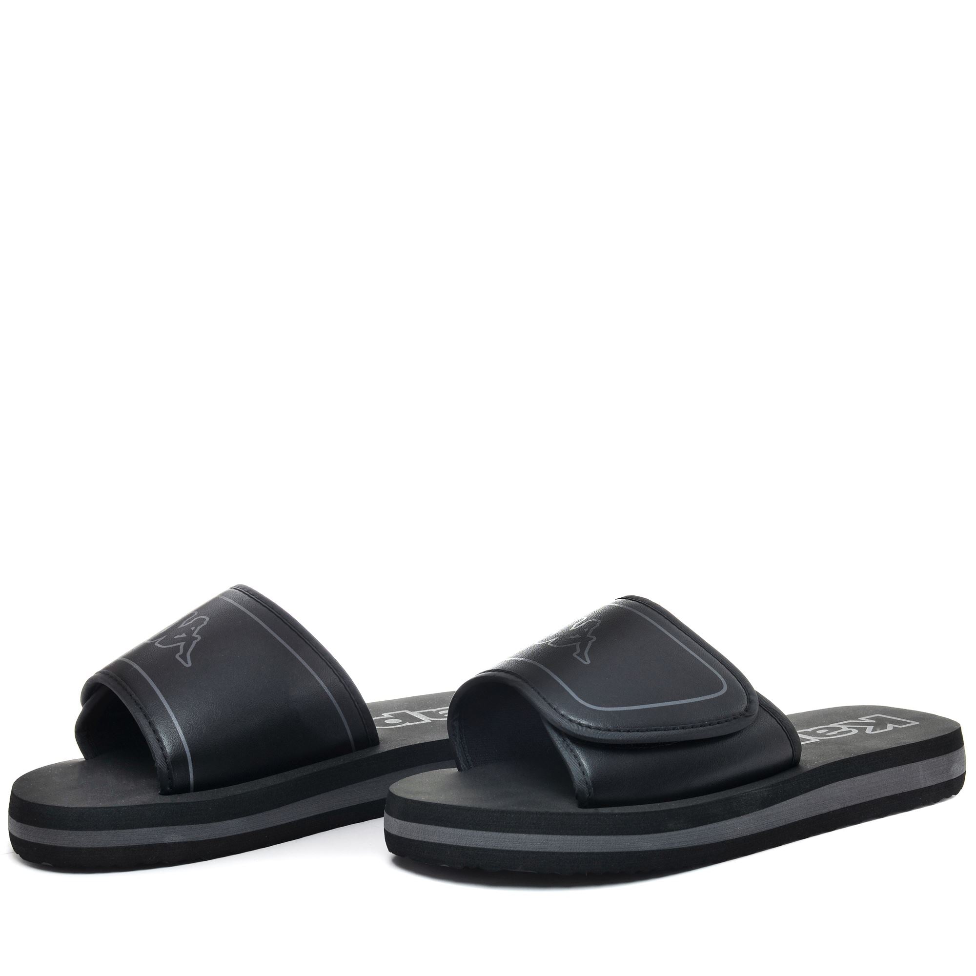 LOGO GALEA - Flip-Flops - Stripe - Man - BLACK-GREY DK