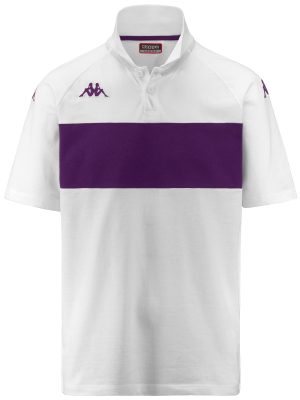 KAPPA4FOOTBALL DIANETTI - Polo Shirts - Polo - Man - WHITE-VIOLET INDIGO