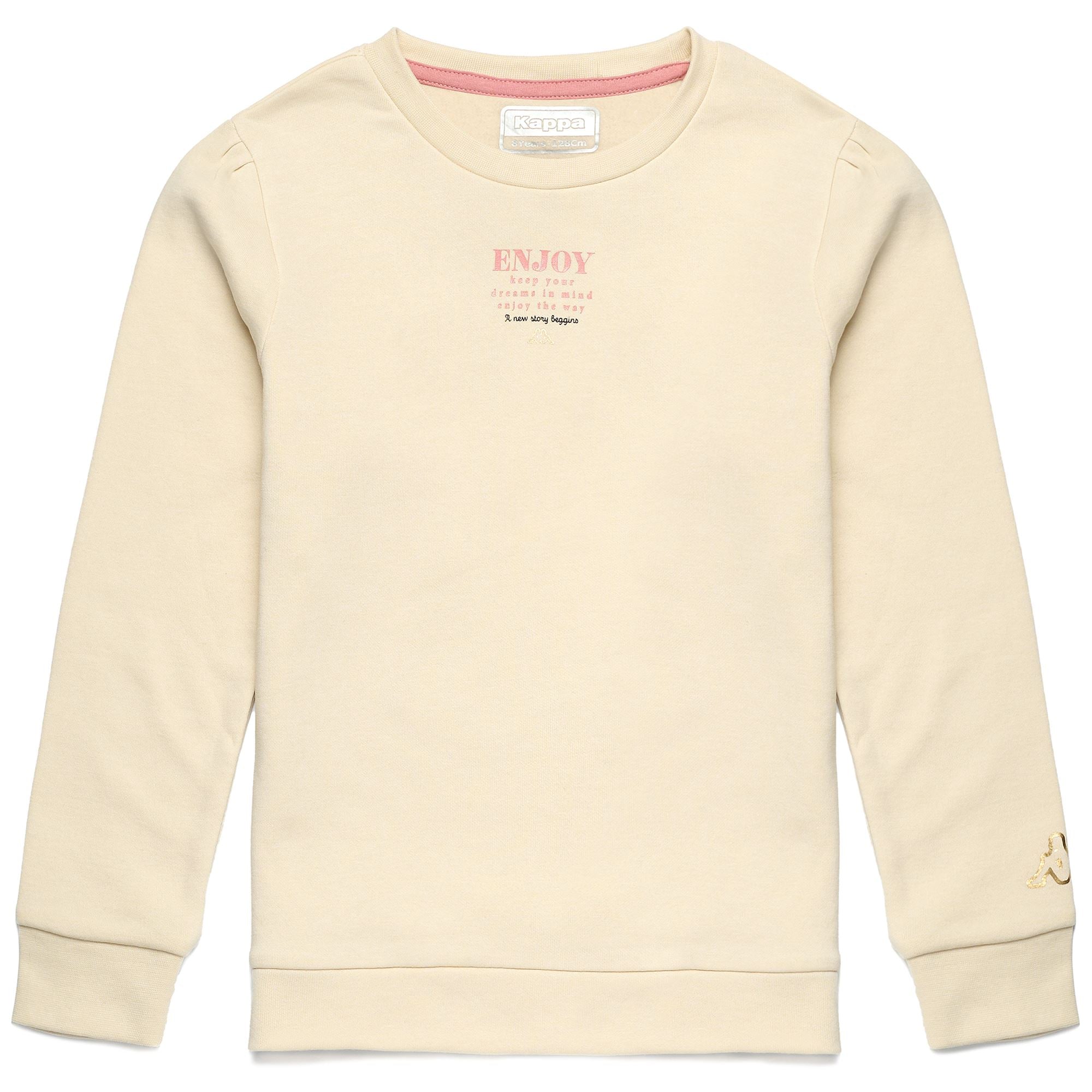 LOGO BISCOT KID - Fleece - Jumper - Girl - WHITE AVORIO-PINK