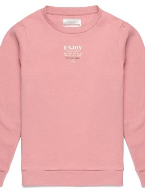 LOGO BISCOT KID - Fleece - Jumper - Girl - PINK TAN