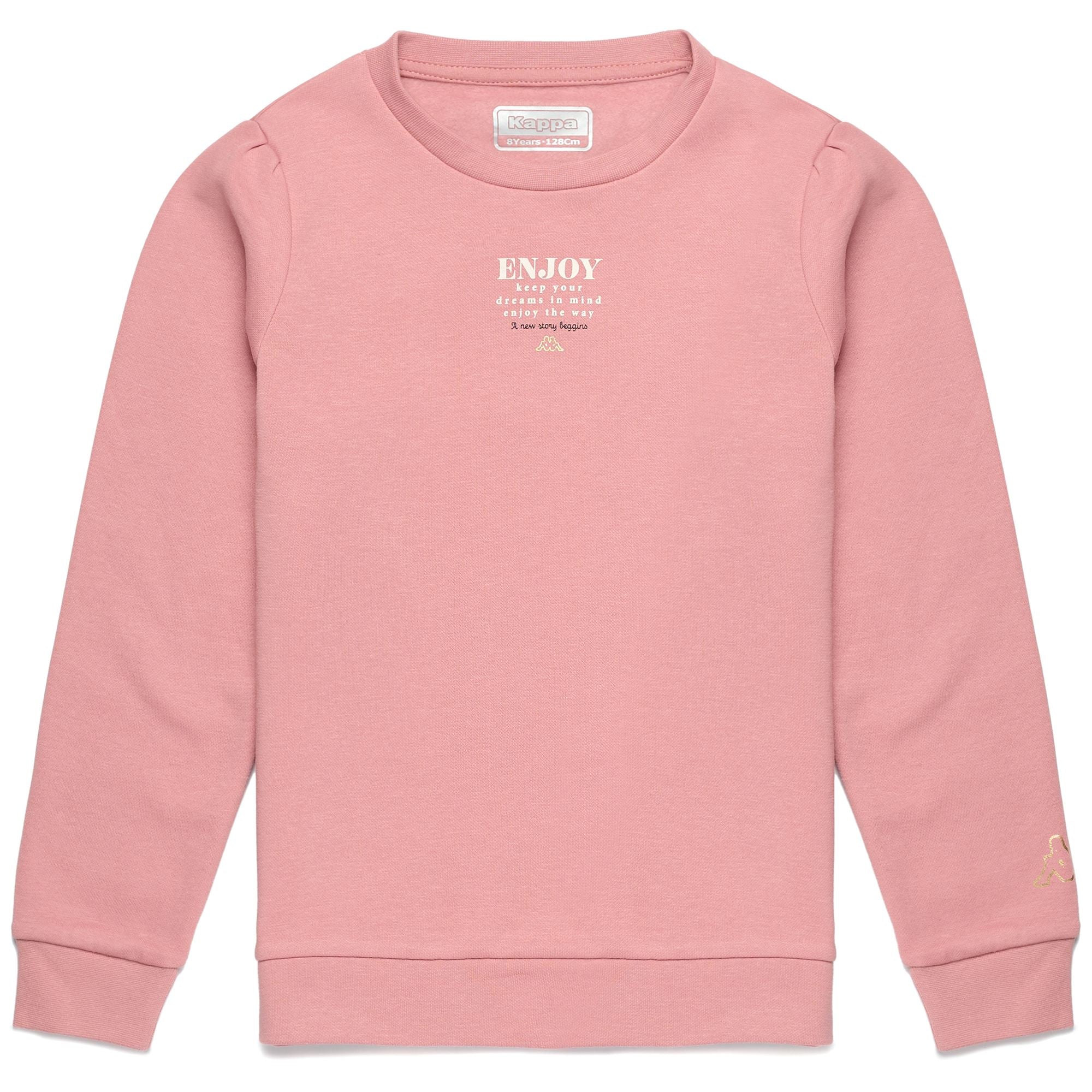 LOGO BISCOT KID - Fleece - Jumper - Girl - PINK TAN