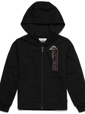 LOGO BECKY KID - Fleece - Jacket - Girl - BLACK