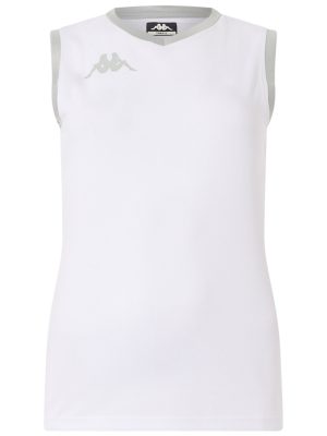KAPPA4VOLLEY GIELLA - Active Jerseys - Tank - Woman - WHITE-GREY ASH