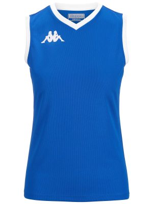 KAPPA4VOLLEY GIELLA - Active Jerseys - Tank - Woman - BLUE SAPPHIRE-WHITE