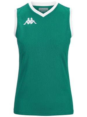 KAPPA4VOLLEY GIELLA - Active Jerseys - Tank - Woman - GREEN-WHITE