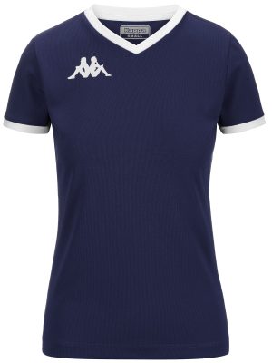 KAPPA4VOLLEY GAVELIA - Active Jerseys - Shirt - Woman - BLUE MARINE-WHITE