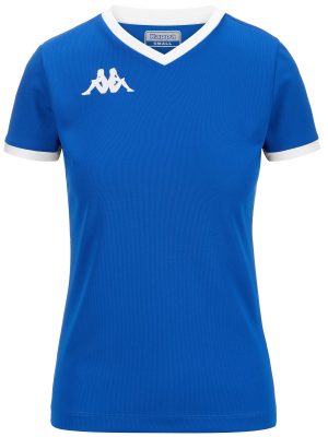 KAPPA4VOLLEY GAVELIA - Active Jerseys - Shirt - Woman - BLUE SAPPHIRE-WHITE
