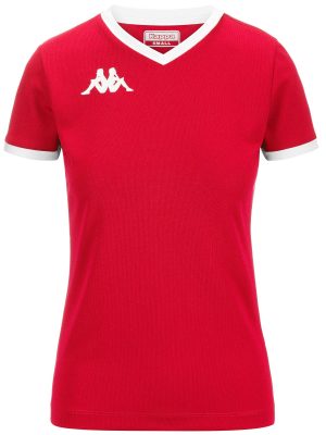 KAPPA4VOLLEY GAVELIA - Active Jerseys - Shirt - Woman - RED-WHITE