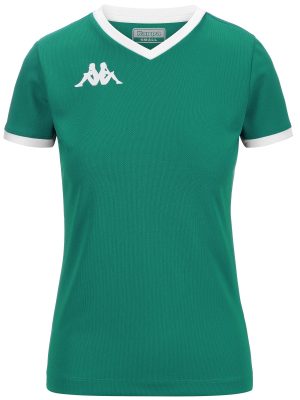 KAPPA4VOLLEY GAVELIA - Active Jerseys - Shirt - Woman - GREEN-WHITE