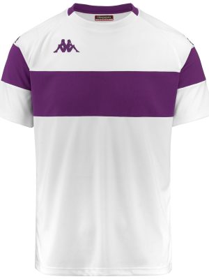 KAPPA4FOOTBALL DARETO - Active Jerseys - Shirt - Man - WHITE-VIOLET INDIGO
