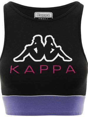 LOGO EARA - T-ShirtsTop - Top - Woman - BLACK-VIOLET BLUE CORSICAN