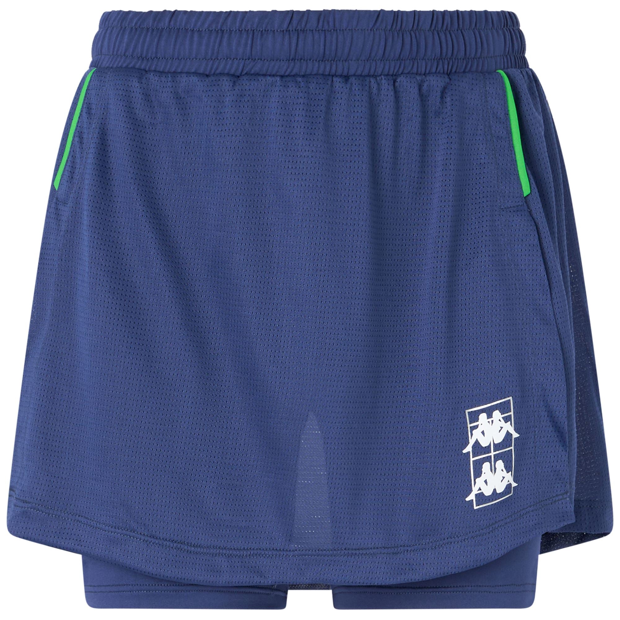 KOMBAT PADEL FEVASI - Skirts - Short - Woman - BLUE TWILIGHT-GREEN FLUO