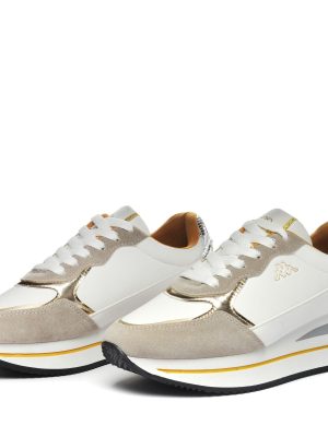 LOGO  GEENA - Sneakers - Low Cut - Woman - WHITE-YELLOW GOLD