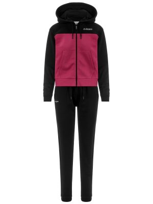 LOGO  FESA - Sport Suits - TRACKSUIT - Woman - BLACK-FUCHSIA BRIGHT ROSE