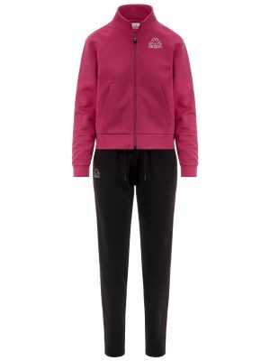 LOGO  FAMALI - Sport Suits - TRACKSUIT - Woman - BLACK-FUCHSIA BRIGHT ROSE