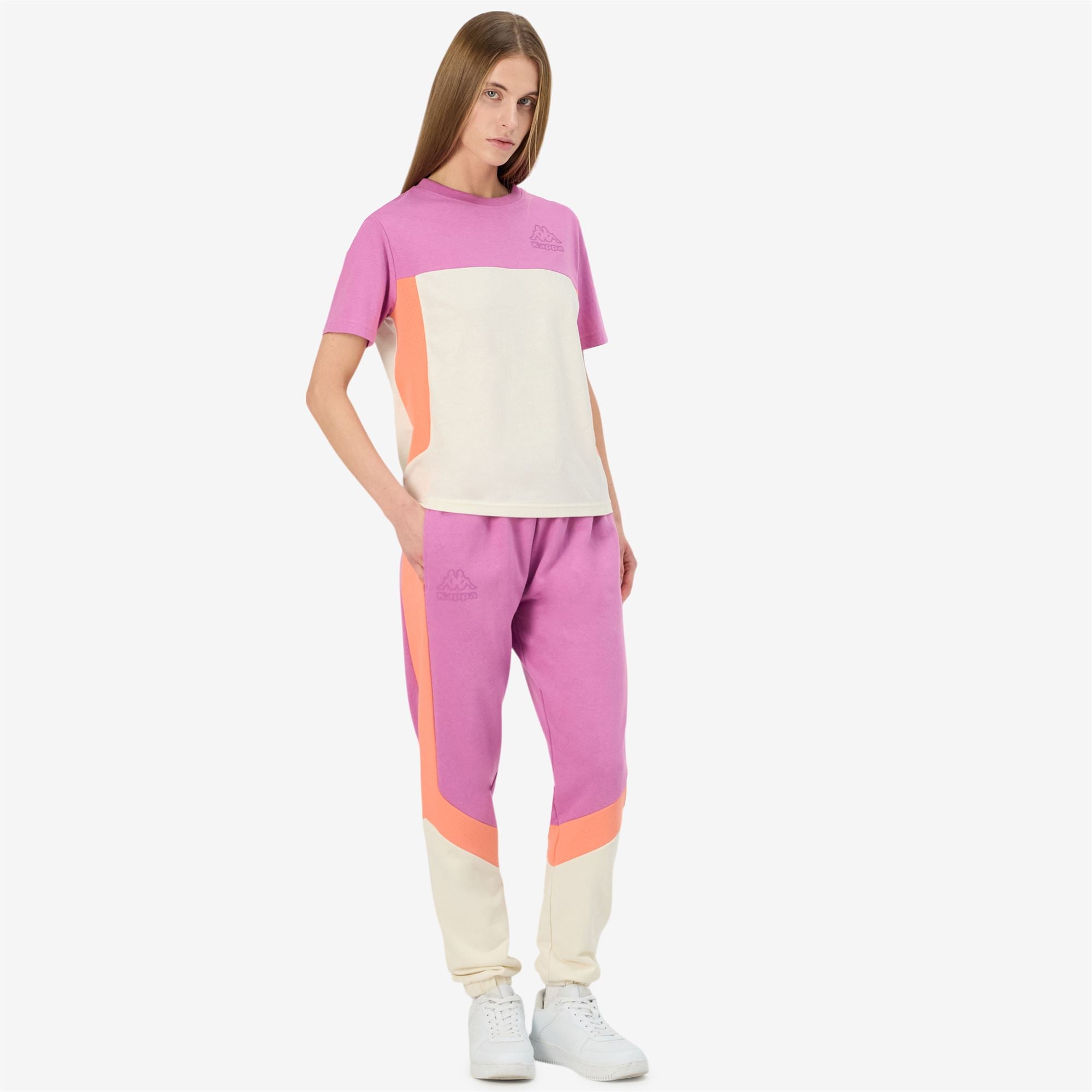 LOGO GRALA - Pants - Sport Trousers - Woman - VIOLET BODACIOUS-WHITE WHISPER-ORANGE CORAL - Image 7