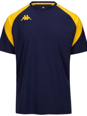 KAPPA4FOOTBALL  LORETO - Active Jerseys - Shirt - Man - BLUE MARINE-YELLOW CHROME