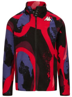 8CENTO 818FZG - Fleece - Jacket - Unisex - RED HIBISCUS-BLUE SPECTRUM-BLACK