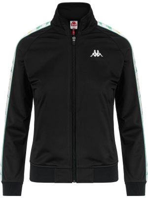 222 BANDA WANNISTONI SLIM - Fleece - Jacket - Woman - BLACK-WHITE-GREEN DUSTY