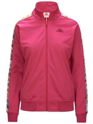222 BANDA WANNISTON GRAPHIKTAPE - Fleece - Jacket - Woman - FUCHSIA BRIGHT ROSE-WHITE-BEIGE