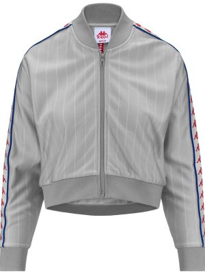 222 BANDA LENA - Fleece - Jacket - Woman - GREY-WHITE ANTIQUE-BLUE ROYAL