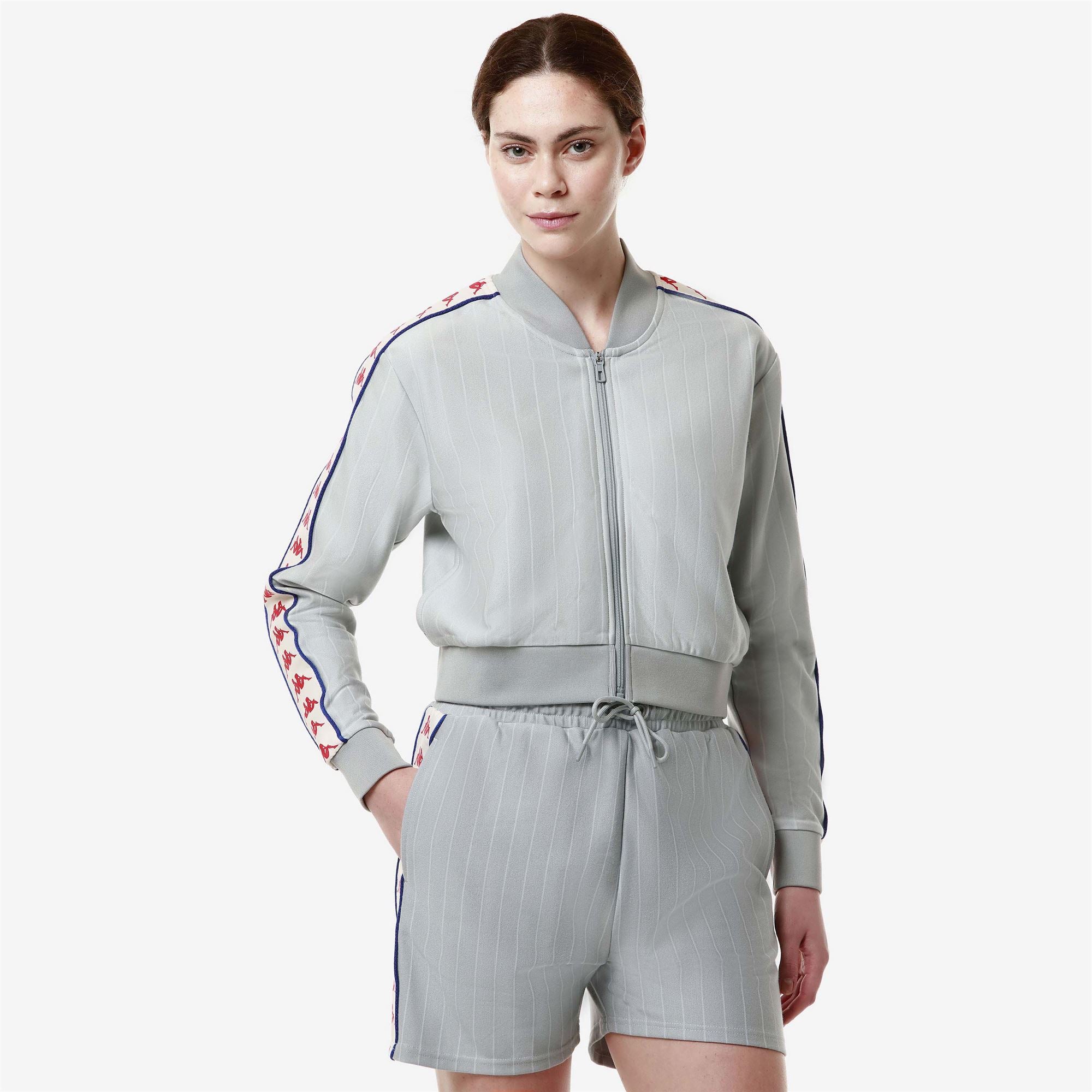 222 BANDA LENA - Fleece - Jacket - Woman - GREY-WHITE ANTIQUE-BLUE ROYAL - Image 4