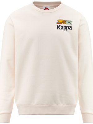 GRAPHIK PYKE - Fleece - Jumper - Man - WHITE WHISPER-BLUE DK NAVY