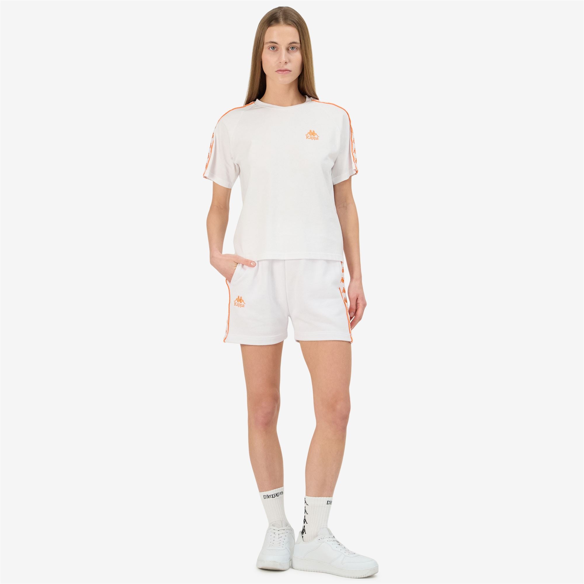 222 BANDA IVISSA - Shorts - Sport Shorts - Woman - WHITE-ORANGE - Image 7
