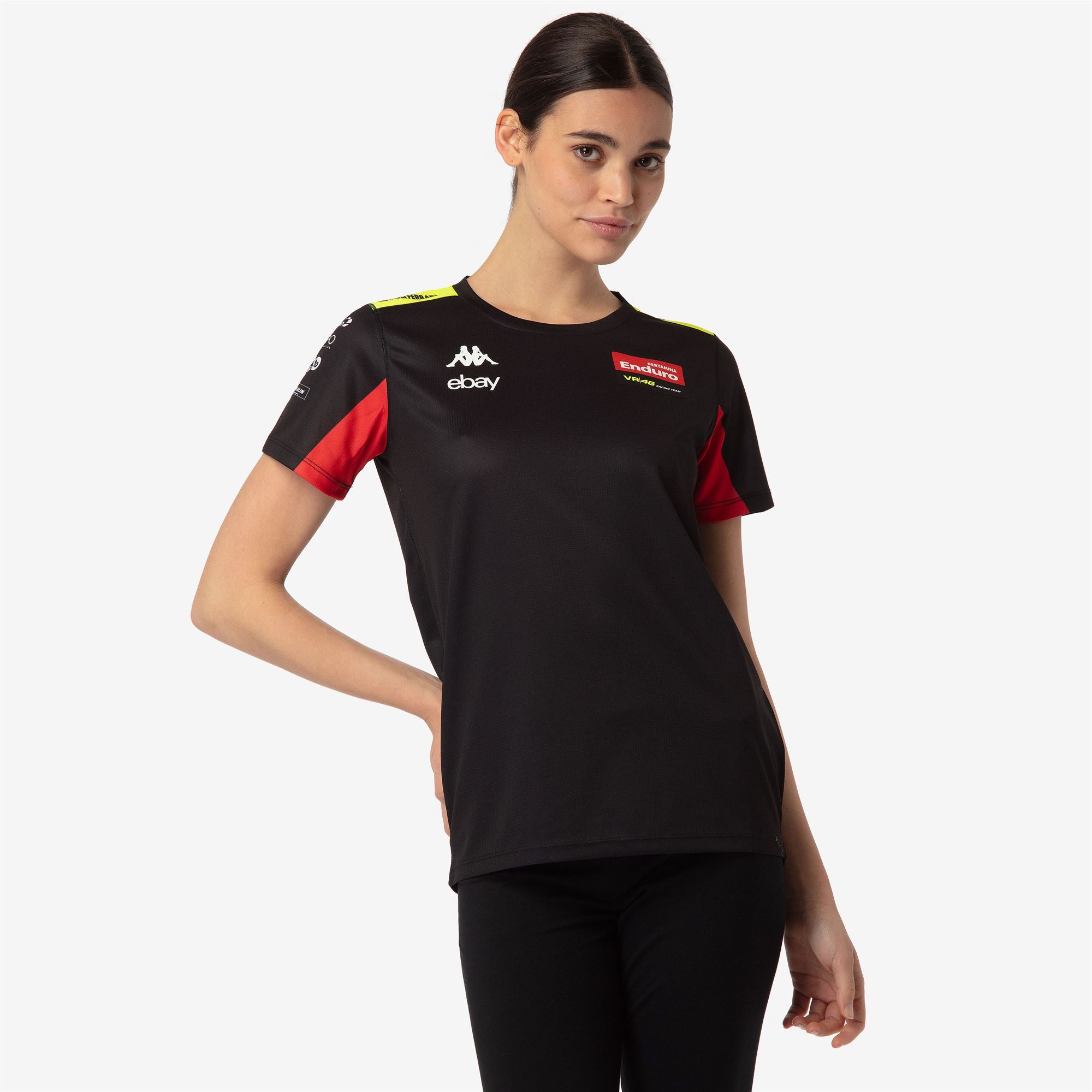 AMIRYWONE VR46 - Active Jerseys - Shirt - Woman - BLACK-NEON YELLOW-RED FLAME - Image 2