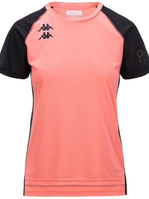 KOMBAT PADEL EDESTIS - Active Jerseys - Shirt - Woman - BLACK-RED SUGAR CORAL