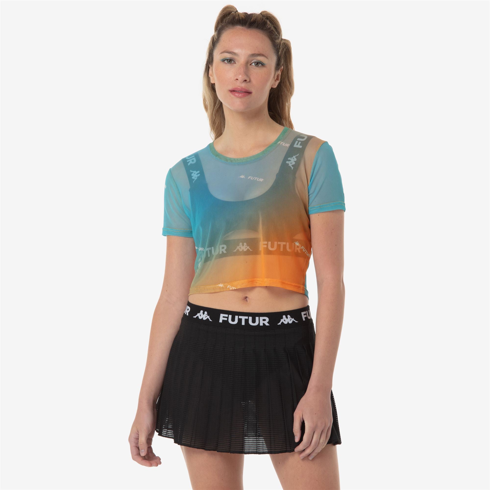 DOAL KFF - T-ShirtsTop - Top - Woman - ORANGE-TURQUOISE-WHITE - Image 2