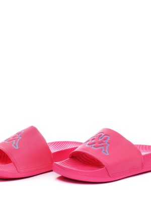 LOGO   STEEVE - Flip-Flops - Stripe - Unisex - PINK HOT-BLUE MAUI