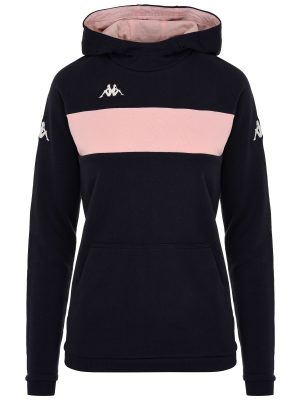 KAPPA4FOOTBALL DACCIA - Fleece - Hoodie - Woman - BLUE MARINE-PINK