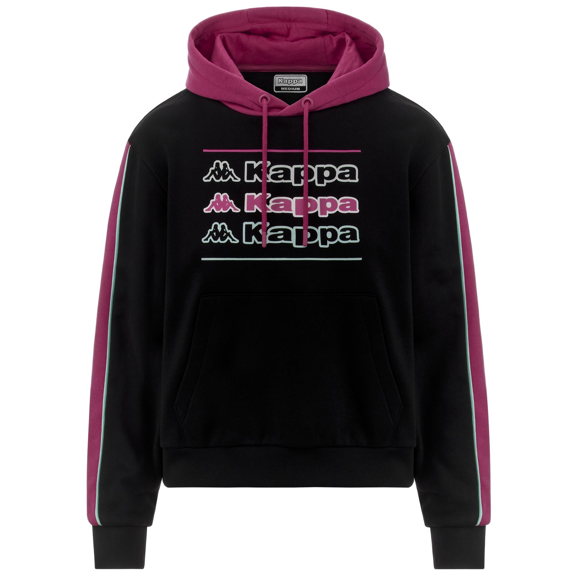 LOGO FUTAM - Fleece - Jumper - Woman - BLACK-FUCHSIA BRIGHT ROSE