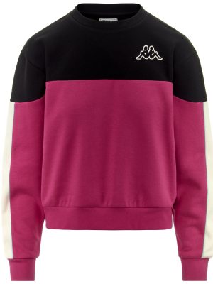 LOGO  FREIO - Fleece - Jumper - Woman - FUCHSIA BRIGHT ROSE-BLACK-WHITE WHISPER
